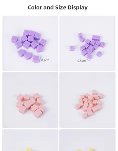 Maattabel voor 0.5cm en 0.8cm macaron kleur PVC kunstmatige suikerklontjes accessoires