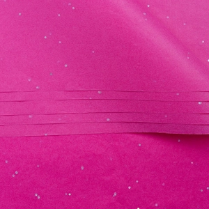 Detail shot of pink translucent laser tissue paper with subtle glitter flakes for floral packing