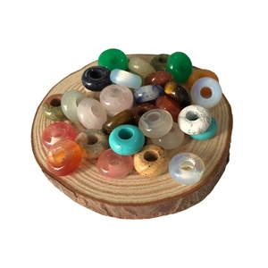 Perline abaco in agata naturale 5x10mm multicolore per braccialetti fai da te