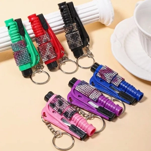 Detail view of 5ml heart-shaped perfume bottles with rhinestones in six vibrant colors