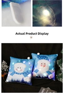 Macro shot of LED battery box and light beads for Santa Claus glowing pillow cover