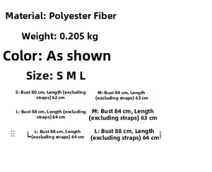 Detailed size chart for the polka dot pleated halter dress in S, M, and L dimensions