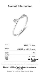 Detailed specs of S925 sterling silver twisted ring with a single cubic zirconia stone