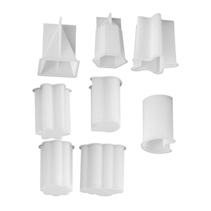 Lot de 8 moules à bougies en silicone avec formes géométriques d'étoile et de cœur