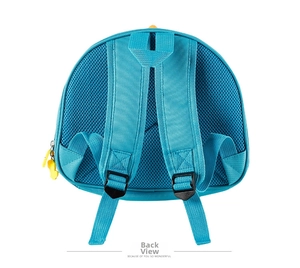 Detail view of the breathable mesh back padding and adjustable straps on kid's backpack
