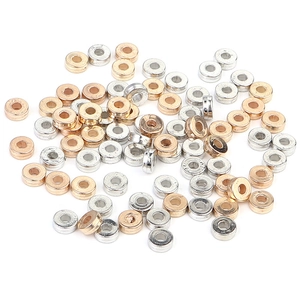 Golden and silver flat round CCB spacer beads for DIY jewelry making accessories