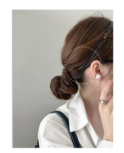 Serre-tête ergonomique en acétate avec perle, design en U pour un confort sans pression