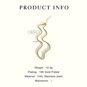 Detail of 18K gold plated 316L stainless steel rope chain with 2.7mm width and dimensions