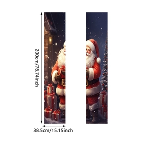 Detailed dimensions of Santa Claus door stickers with 38.5x200cm individual panel size