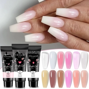 Detailed comparison of 15g solid extension gel colors and long coffin nail effects