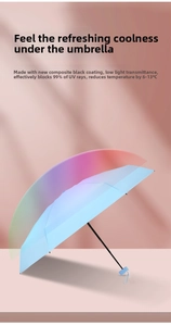 Detail of light blue sun umbrella with UV protection coating and cooling vinyl layer