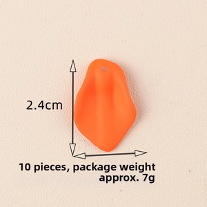 Close-up of bright orange acrylic petal earrings showing 2.4cm by 1.7cm dimensions