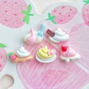 Mini Resin Dessert Accessories Flatback Cream Cake Candy DIY Jewelry Making Charms Hair Clip Decoration Materials Sweet