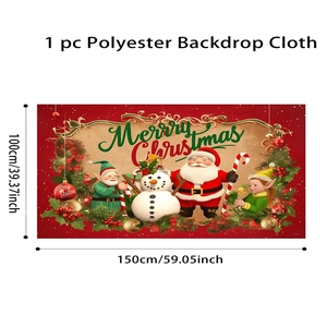 Detailed size and material guide for Santa Claus Christmas backdrop tapestry 150x100cm