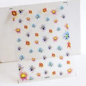 Floral 5D Adhesive Nail Art Stickers Embossed Matte Thin Transparent Flowers Decals Manicure DIY Decoration Women
