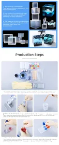 Detail view of cube resin silicone mold set with step-by-step DIY casting instructions
