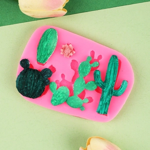 3D Cactus and Succulent silicone mold for DIY fondant cake, chocolate and soap making