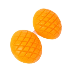 Realistic artificial mango cubes with cross-cut texture for cake decoration props
