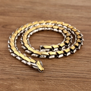 Collier Chaîne En Os De Dragon Viking Pour Hommes Acier Inoxydable 304 Lourd Punk Rock Bijoux Nordiques Vintage