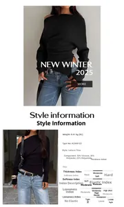 Detail view of black off-shoulder knitted top with 2025 fabric composition specifications