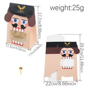 Nutcracker Christmas gift box with PVC window and pink cartoon character design