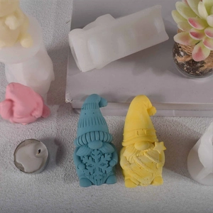 Moule en silicone gnome avec flocons de neige et étoiles pour décoration DIY