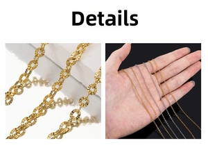 Macro detail of 18k gold plated sunflower chain and delicate stainless steel jewelry links