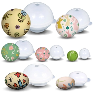 Sphere And Egg Silicone Molds DIY Resin Casting Crafting Easter Decorations Transparent Soft Reusable