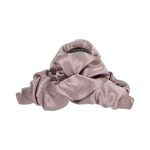 Elegant pleated satin cloud hair claw clip in dusty pink for women's autumn winter style