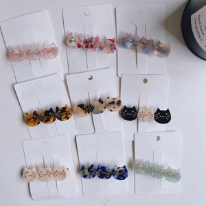 French Acetate Cat Hair Clip Set For Women Sweet Leopard Print Animal Design Acetate Hair Accessories Cute Styling Hairpins Gift