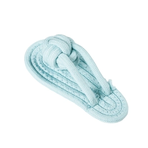 Hundespielzeug aus blauem Baumwollseil in Flip-Flop-Form, strapazierfähig für Zahnpflege