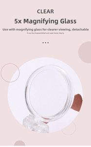 Detail showing 5x magnification lens for earwax removal tool with clear visual clarity