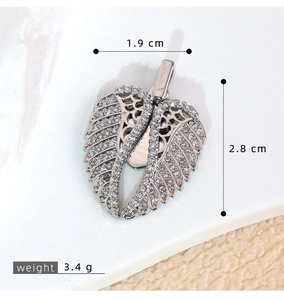 Detailed size view of silver wing heart pendant measuring 2.8cm high and 1.9cm wide