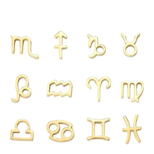 Minimalistisch Roestvrij Staal Twaalf Sterrenbeelden Hanger DIY Sieraden Accessoires Verguld Sterrenbeeld Charm Voor Ketting