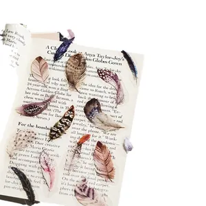 Bohemian style PET feather stickers for scrapbooking and journal decoration kits
