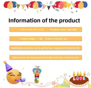 Detailed PET material specifications for 2m colorful fringe curtain party decoration