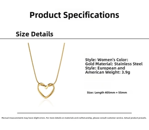 Detailed view of golden heart pendant on snake chain with adjustable length scale