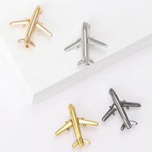 Airplane Brooch Alloy Lapel Pin Simple Fashion Plane Shape Accessory For Shirts Suits Women Men Polished Metal Badge