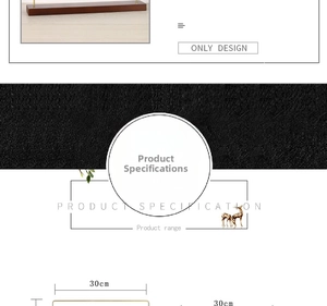 Detailed product specifications for a 30cm wood and gold metal necklace display stand