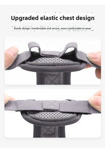Detailed macro view showing the stretchable elastic chest band and breathable mesh fabric