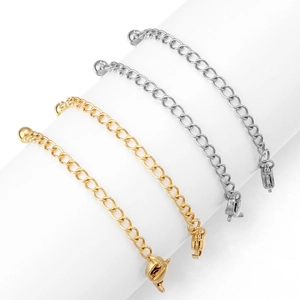 7cm stainless steel extension chains in gold and silver with lobster clasps for jewelry DIY