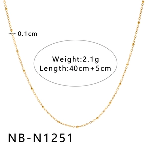 Collana da donna in acciaio inossidabile dorato con perline e design a catena multistrato