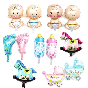 Baby Shower Aluminum Foil Balloons Boy Girl Gender Reveal Decor Bottle Stroller Foot Rocking Horse Birthday Party Shapes
