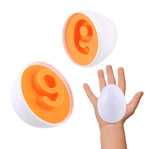 Detail of smart matching egg toy with orange number nine interior for early education