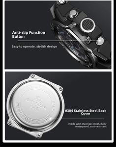 Dettaglio orologio SANDA con fondo in acciaio inox 304 e resistenza 5ATM