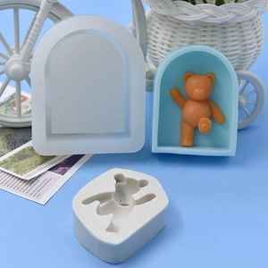 Stampi in silicone per orsetto 3D e arco per candele o decorazioni per dolci