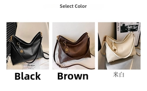 Detailed comparison of lychee leather tote bags in black, brown, and beige color options