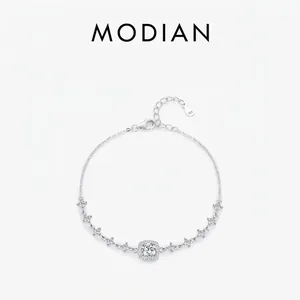 Moissanite Bracelet 925 Sterling Silver Square Halo Sparkling Geometric Jewelry Adjustable Chain For Women Gift