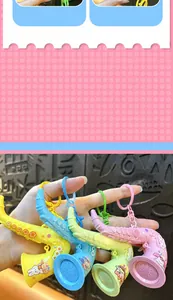 Creative saxophone-shaped keychain music toy in various colors for bag decoration