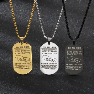 À Mon Fils Collier Plaque Militaire Gravé Inspirant Acier Inoxydable Style Militaire Pendentif Homme Cadeau Fête Pères